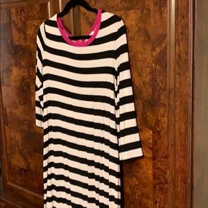 Calvin Klein Blk and Wht striped dress size 16